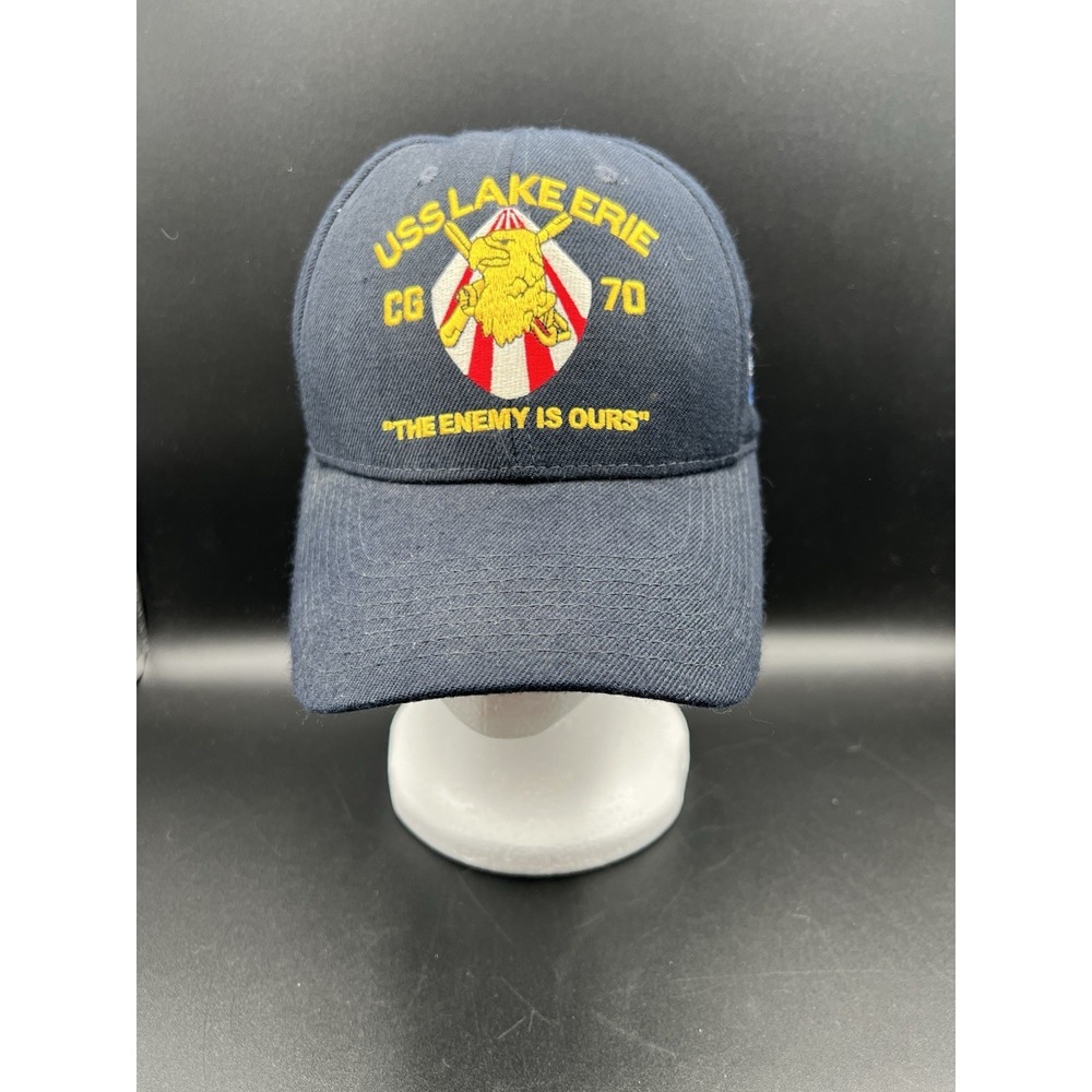 The Corps USS Lake Erie CG 70 Logo Blue Baseball Cap Hat One Size Adjustable